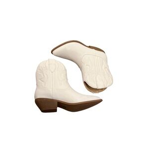 White Western Ankle Boots 9
